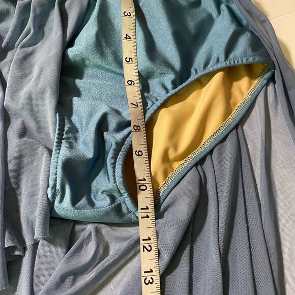Glamour solo dance costume blue 2 piece lyrical skirt crop top MA-Medium adult - Picture 9 of 15